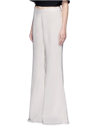 Front View - Click To Enlarge - ELLERY - 'Hot Honey' basketweave wide flared pants