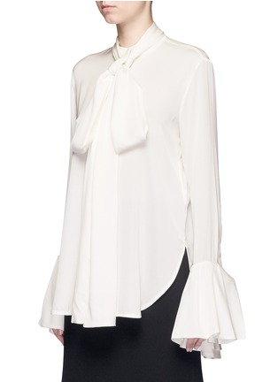 Front View - Click To Enlarge - ELLERY - 'Little Me' ruffle cuff silk georgette blouse