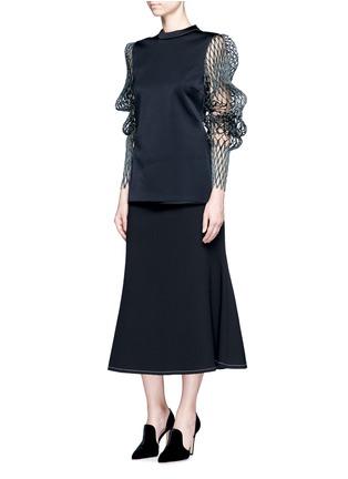 Figure View - Click To Enlarge - ELLERY - 'Cherries' ruched fishnet sleeve tunic
