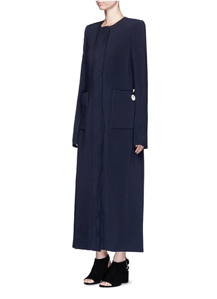 Front View - Click To Enlarge - ELLERY - 'Vanity' topstich wool blend duster coat