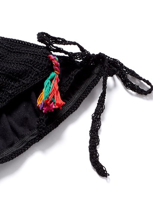 Detail View - Click To Enlarge - ANNA KOSTUROVA - 'Punta Mita' rainbow tassel crochet triangle bikini set