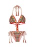 Main View - Click To Enlarge - ANNA KOSTUROVA - 'Ring' stripe crochet triangle bikini set