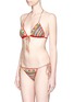 Figure View - Click To Enlarge - ANNA KOSTUROVA - 'Ring' stripe crochet triangle bikini set