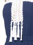 Detail View - Click To Enlarge - ANNA KOSTUROVA - 'Helena' crochet trim crinkle cotton mini dress