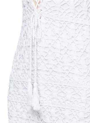 Detail View - Click To Enlarge - ANNA KOSTUROVA - 'Bianca' lace-up front crochet knit dress