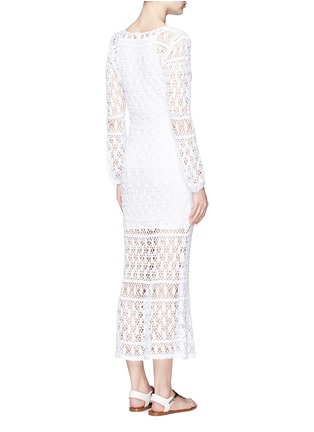 Back View - Click To Enlarge - ANNA KOSTUROVA - 'Bianca' lace-up front crochet knit dress