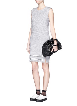 Figure View - Click To Enlarge - COCURATA - Foil stripe bonded jersey dress