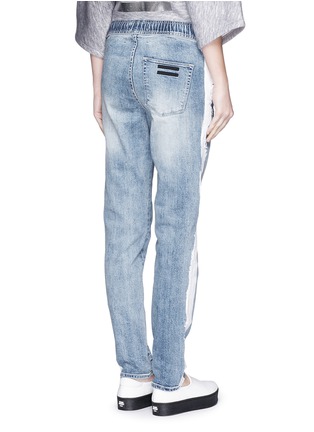 Back View - Click To Enlarge - COCURATA - "Denim Trax' elastic waist jeans