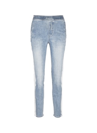 Main View - Click To Enlarge - COCURATA - "Denim Trax' elastic waist jeans