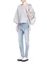 Figure View - Click To Enlarge - COCURATA - "Denim Trax' elastic waist jeans