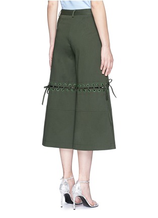 Back View - Click To Enlarge - 72722 - 'In It Together' lace-up cotton twill culottes
