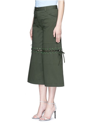 Front View - Click To Enlarge - 72722 - 'In It Together' lace-up cotton twill culottes