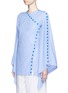 Front View - Click To Enlarge - 72722 - 'She's Come Undone' snap button cotton tunic