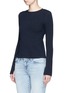 Front View - Click To Enlarge - 72722 - Contrast racerback cotton sweater