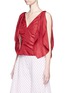 Front View - Click To Enlarge - 72722 - 'Brush Ya Shoulder' two-way tie silk top