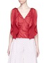 Main View - Click To Enlarge - 72722 - 'Brush Ya Shoulder' two-way tie silk top