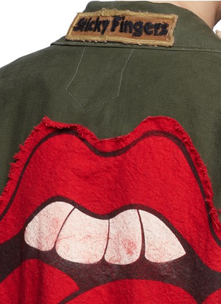 Detail View - Click To Enlarge - MADEWORN - 'Rolling Stones' one of a kind patch cotton jacket