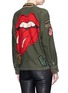 Back View - Click To Enlarge - MADEWORN - 'Rolling Stones' one of a kind patch cotton jacket