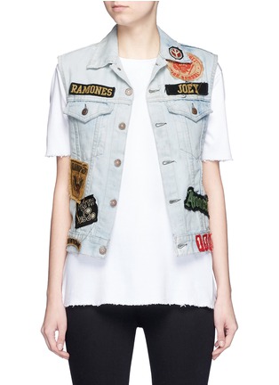 Main View - Click To Enlarge - MADEWORN - 'Ramones' one of a kind patch denim vest