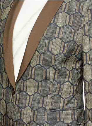 Detail View - Click To Enlarge - IBRIGU - One of a kind honeycomb foulard silk blazer