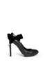 Main View - Click To Enlarge - ALEXANDER MCQUEEN - Velvet bow leather pumps