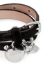 Detail View - Click To Enlarge - ALEXANDER MCQUEEN - Skull stud double wrap pony hair leather bracelet 