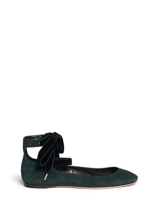 Main View - Click To Enlarge - ALEXANDER MCQUEEN - Velvet ribbon patent leather ballerina flats