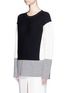 Front View - Click To Enlarge - CHLOÉ - Colourblock wool-cotton sweater