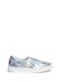 Main View - Click To Enlarge - CHIARA FERRAGNI - 'I Feel' detachable smiley patch holographic leather slip-ons