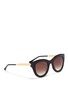 Figure View - Click To Enlarge - THIERRY LASRY - 'Cupidity' metal temple pearlescent interior acetate cat eye sunglasses