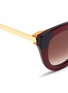 Detail View - Click To Enlarge - THIERRY LASRY - 'Cupidity' metal temple contrast corner acetate cat eye sunglasses