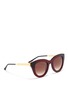 Figure View - Click To Enlarge - THIERRY LASRY - 'Cupidity' metal temple contrast corner acetate cat eye sunglasses