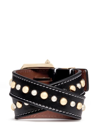 Figure View - Click To Enlarge - GIVENCHY - Stud calf leather bracelet
