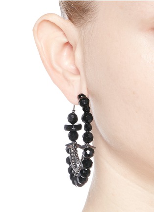 Figure View - Click To Enlarge - GIVENCHY - Bead pavé hoop earrings