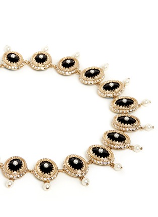 Detail View - Click To Enlarge - GIVENCHY - Pearl onyx stone station necklace