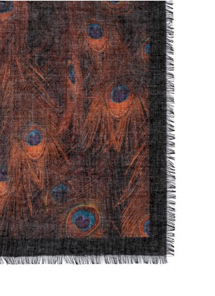 Detail View - Click To Enlarge - GIVENCHY - Peacock print cashmere-silk scarf