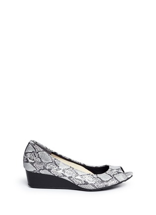 Main View - Click To Enlarge - COLE HAAN - 'Air Tali' snake print leather wedge pumps