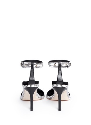 Back View - Click To Enlarge - COLE HAAN - 'Cyro' pinstripe snake embossed leather sandals