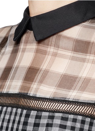 Detail View - Click To Enlarge - SELF-PORTRAIT - Plaid check organza collar dress