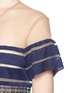 Detail View - Click To Enlarge - SELF-PORTRAIT - Sheer yoke stripe T-shirt