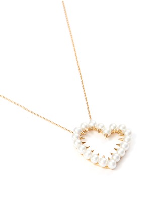  - TASAKI - Freshwater pearl 18k yellow gold heart pendant necklace