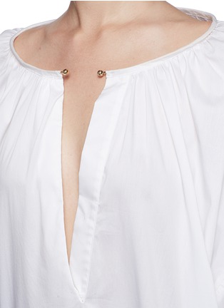 Detail View - Click To Enlarge - ESTEBAN CORTAZAR - Cotton blend poplin long peasant shirt dress