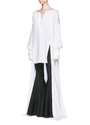 Front View - Click To Enlarge - ESTEBAN CORTAZAR - Cotton blend poplin long peasant shirt dress