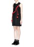 Front View - Click To Enlarge - CYNTHIA & XIAO - Braided paracord sleeveless shift dress