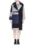 Main View - Click To Enlarge - CYNTHIA & XIAO - Braided paracord belt oversize patchwork coat