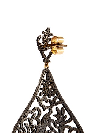 Detail View - Click To Enlarge - AISHWARYA - Diamond gold alloy house filigree drop earrings