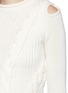 Detail View - Click To Enlarge - ALEXANDER MCQUEEN - Cutout shoulder cable knit Merino wool sweater
