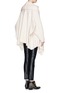 Back View - Click To Enlarge - ALEXANDER MCQUEEN - Drape front wool-cashmere cardigan