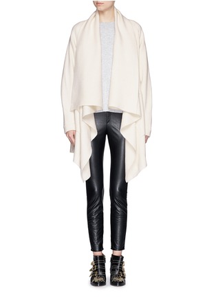 Main View - Click To Enlarge - ALEXANDER MCQUEEN - Drape front wool-cashmere cardigan