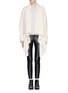 Main View - Click To Enlarge - ALEXANDER MCQUEEN - Drape front wool-cashmere cardigan